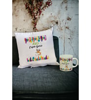 Aşçı Kupa Bardak ve Yastık Set (Beyaz)