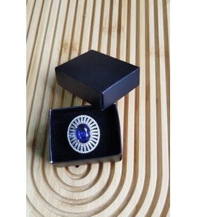 925 Ayar Gümüş Mavi Oval Zirkon Taşlı Kadın Yüzük