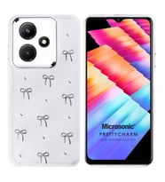 Microsonic Infinix Hot 30i Kılıf PrettyCharm Bow (Gümüş)