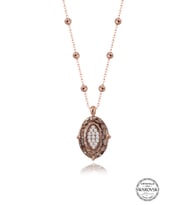 Swarovski Crystal Kadın Rose Oval Gümüş Kolye