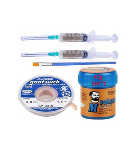 Lehim Solder Paste 138 C 42g Flux Lehim Toplama Cp-3015 Lehim Emme Teli 3,0 Mm Set 5 İn 1