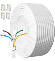 Kablosu 20 Metre Cat 6 Yüksek Hızlı 1000Mbps 250MHz Koruması Internet Kablosu Beyaz Lan Kablosu Uzun 60ft Network Kablosu 20M Kurulum Ethernet Kabloları