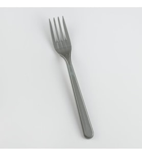 Plastik Gri Renkli Lüx Parti Doğum Günü Çatal - 18 Cm. - 25 Adetlik Paket