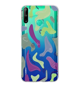 Huawei P40 Lite E Uyumlu Kapak Abstrackt Tasarımlı Şeffaf Silikon Kılıf