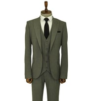 Tek Düğmeli Slim Fit Koyu Gri Yelekli Erkek Takım Elbise - Wessi (Antrasit)