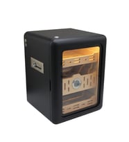 PremiumQuality Las Palmas İçi Ledli Siyah Sedir Humidor Puro Kutusu - TR9829