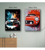 spor yeni araba modelleri tablo resim kanvas 2 adet 50x70