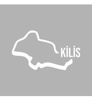 Kilis Harita Araba Sticker siyah 18x11 CM (Beyaz)