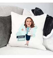 Kişiye Özel Kadın Doktora Hediye Karikatürlü Yastık