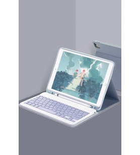 Pilelistore   iPad 10.2 (9.nesil) Kılıf KC01 Smart Klavyeli Tablet Kılıfı - Lacivert