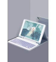 Pilelistore   iPad 10.2 (9.nesil) Kılıf KC01 Smart Klavyeli Tablet Kılıfı - Lacivert