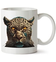 Leopar Baskılı Porselen Kupa Bardak