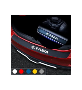 Skoda Fabia İçin Uyumlu Aksesuar Oto Bagaj Ve Kapı Eşiği Sticker Seti Karbon