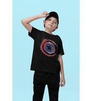 Unisex Kaptan Amerika Baskılı Avengers Film Çocuk Tişört (1-12 Yaş)