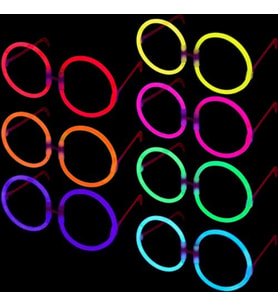 Periboia Glow Stick Yuvarlak Parti Gözlüğü 6 Adet (Karışık)