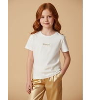 Kız Çocuk Tasarım T-shirt (Ekru)