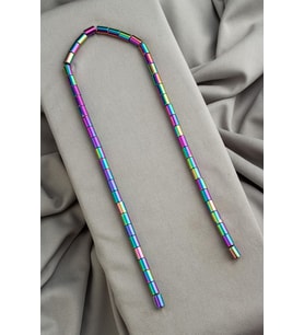Hematit Doğal Taş Parlak Gökkuşağı Silindir Kesim 6x8mm Dizi