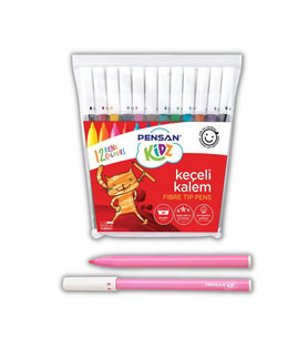 Keçeli Kalem 12 Lı Renk Pensan Keçeli Kalem 1 Paket (Karışık)