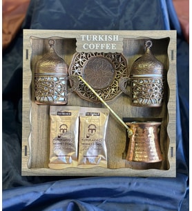 Otantik Türk Kahvesi Seti 2'li - Ahşap Kutulu - Hediyelik