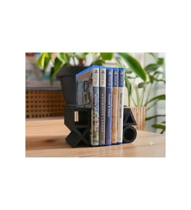 PS5 Logolu CD Stand Rafı, İkonik Tuş Simgeli Oyun Kutusu (CD) Rafı – Stand Organizer