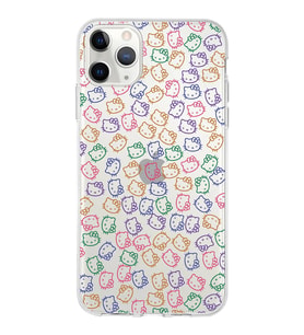 Apple iPhone 11 Pro Uyumlu Kapak Hello Kitty Tasarımlı Şeffaf Silikon Kılıf