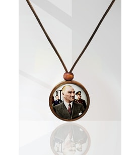 Mustafa Kemal Atatürk Ahşap Kolye