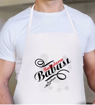 BK Gift Kişiye Özel Babaların Babası Tasarımlı Beyaz Mutfak Önlüğü-1