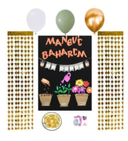 3 Aylar Süsleme Ramazan Süsleri Led Işılı Perdeli Set 13 balonlu-