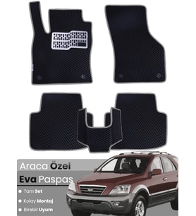 KİA SORENTO (2002-2009) Uyumlu EVA Paspas Tam Set–Araca Özel,Kolay Montaj,Su Geçirmez
