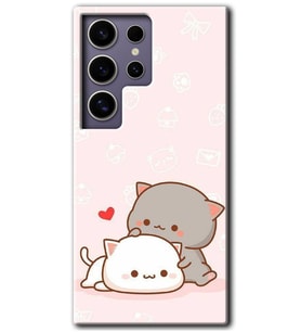 Galaxy S24 Ultra Kılıf HD Desen Baskılı Kılıf - Kedi Aşkı