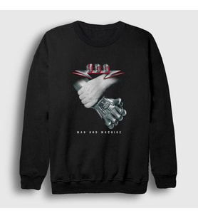 Presmono Unisex Siyah U D O Man And Machine Sweatshirt 426207tt