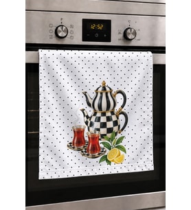 Valerine Life El Kurulama Havlusu 30x50cm Mutfak, Fırın için Pamuklu Emici Demli Sohbet