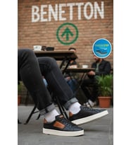United Colors Of Benetton Beyaz Bağcıklı Cilt Erkek Spor Ayakkabı BNI-12113 M