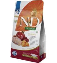 N&D Pumpkin Tahılsız Bıldırcın Etli Balkabaklı ve Narlı Kısırlaştırılmış Kedi Maması - 1.5 kg