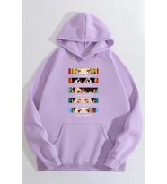 Unisex Cosplay Haikyuu Baskılı Sweatshirt (Lila)
