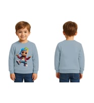 Unisex Groot Baskılı Çocuk Swaetshirt 3 İplik Şardonlu (Mavi)