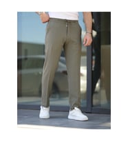 Slim Fit Likralı Jogger Pantolon (Haki)