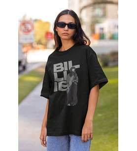 Billie Eilish Özel Tasarım Unisex Tişört, Oversize Şarkıcı Tişört