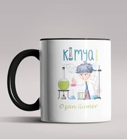 Kişiye Özel Kimya Öğretmeni Tasarım Siyah Renk Kupa Bardak 6 (Siyah)