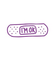 İm Ok Yarabandı Sticker17x17 Cm Mor