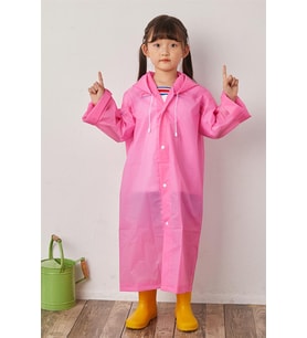Newdaki Pembe Çocuk %100 Eva Kapüşonlu Yağmurluk