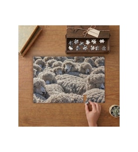 Koyun Sürüsü - Sevimli Koyunlar Tasarımı 240 parça Ahşap Puzzle Ahşap Kutuda MP08638