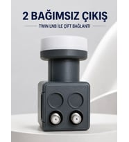 Çift Çıkışlı Twin LNB 4K Ultra HD Uyumlu Ku Band Uydu Anten Başlığı 0.1 dB