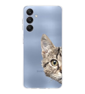 PrintiFy Samsung Galaxy A26 ile Uyumlu Kamera Korumalı Catface Tasarımlı ŞeffafSilikon Kılıf