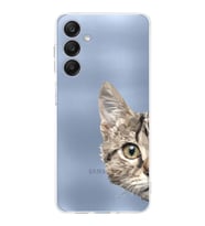 PrintiFy Samsung Galaxy A26 ile Uyumlu Kamera Korumalı Catface Tasarımlı ŞeffafSilikon Kılıf