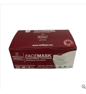 3 KATLI TELLİ LASTİKLİ CERRAHİ 50 Lİ MASKE PAKET ŞEKLİNDE - MEDİKAYA MEDİKAL