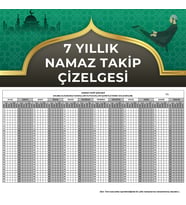7 Yıllık Namaz Takip Çizelgesi A4 Boyutundadır
