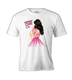 Annem ve Ben Kız Anneler Günü Beyaz Unisex Tshirt