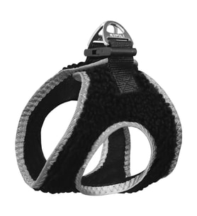 Üç Kilitli Kürklü Kedi Köpek Göğüs Tasması 20-24 cm XXX-Small Siyah