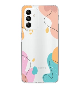 Samsung Galaxy M13 Kapak Karışık Renkler Tasarımlı Şeffaf Kılıf